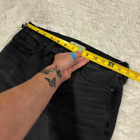 Madewell 9” High Rise Distressed Raw Hem Skinny Jeans in Black Sea Size 27 - Picture 5 of 12